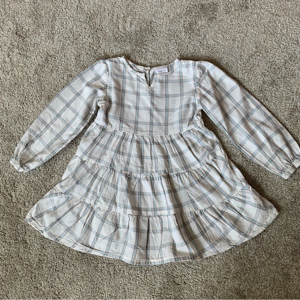 Plaid Long-Sleeve Kids Dress